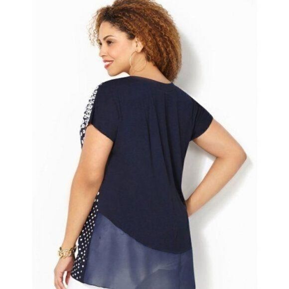 Women's Blouse Lightweight Loose Fit Embellished Hi Lo Bling Top Medium NWOT - Picture 2 of 8